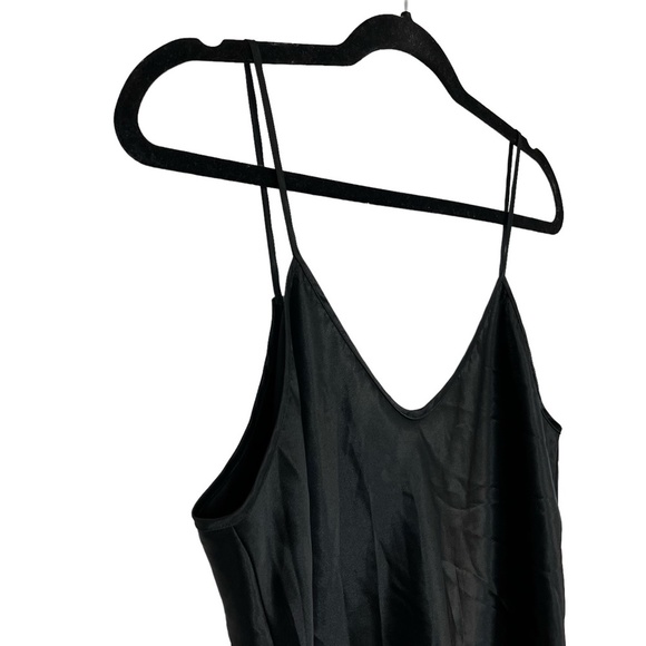 INTIMATE MOODS Satin Black VINTAGE Chemise Nighty Lingerie USA Made Slip sz M - Picture 10 of 16